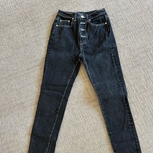 Amour Black Jeans with White Stitching